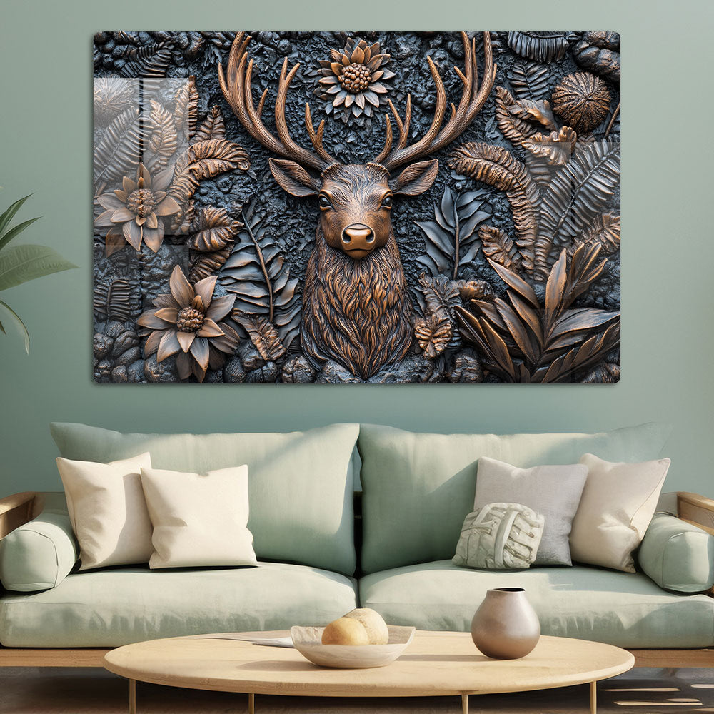 Abstract Bronze Deer Wall Art: A Modern and Elegant Piece