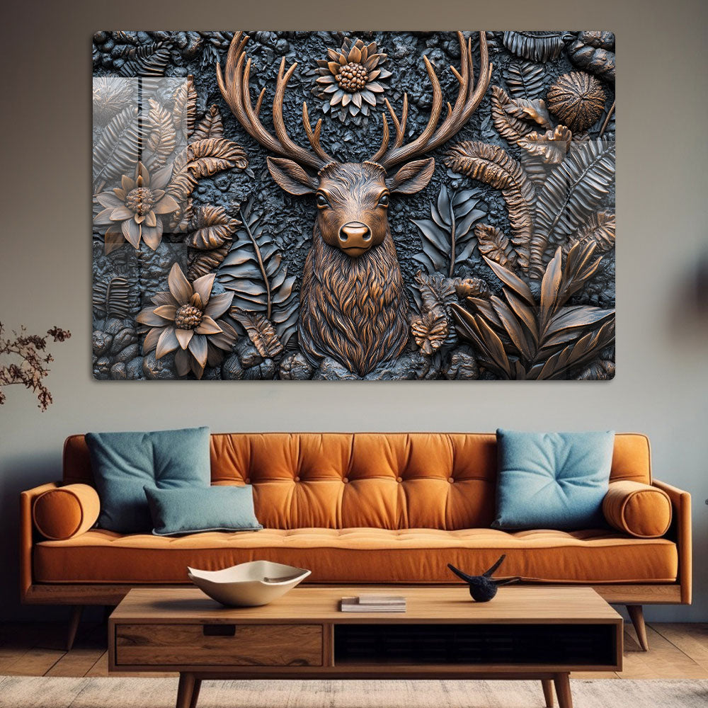 Abstract Bronze Deer Wall Art: A Modern and Elegant Piece