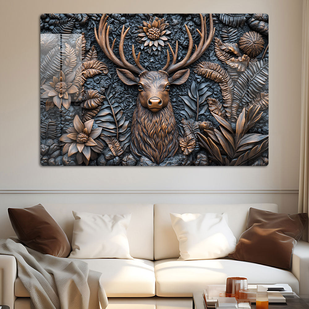 Abstract Bronze Deer Wall Art: A Modern and Elegant Piece