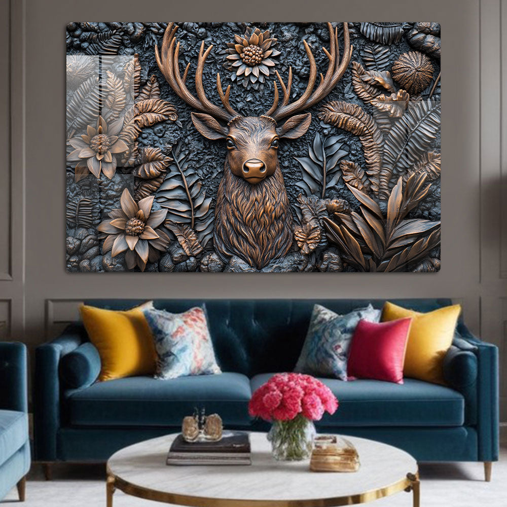 Abstract Bronze Deer Wall Art: A Modern and Elegant Piece