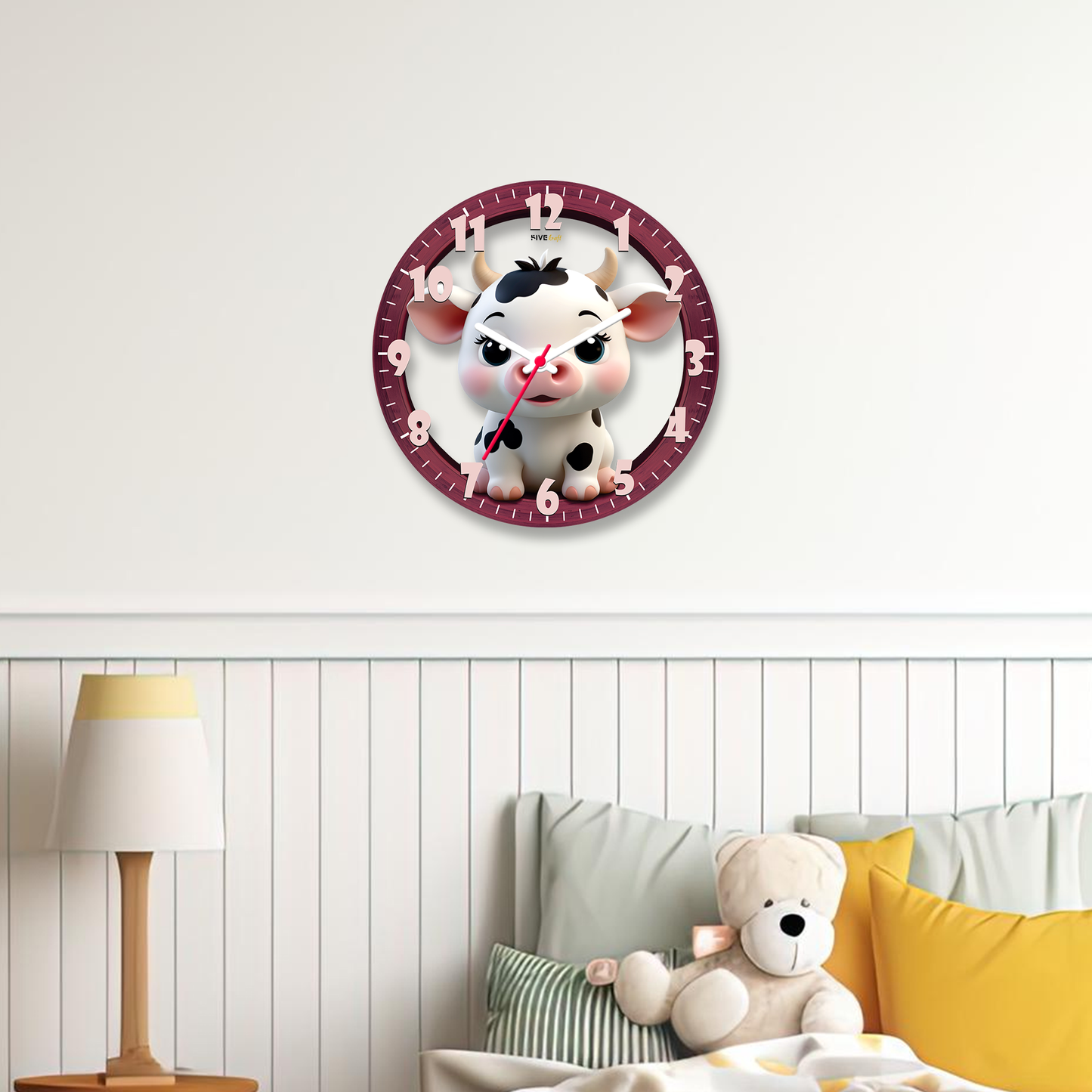 Unleash the Cuteness with the Lovely Cow Wall Clock for Kids' Rooms