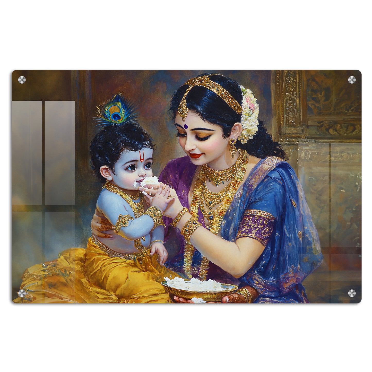 Bal Gopal and Maakhan Wall Art: A Divine and Playful Piece