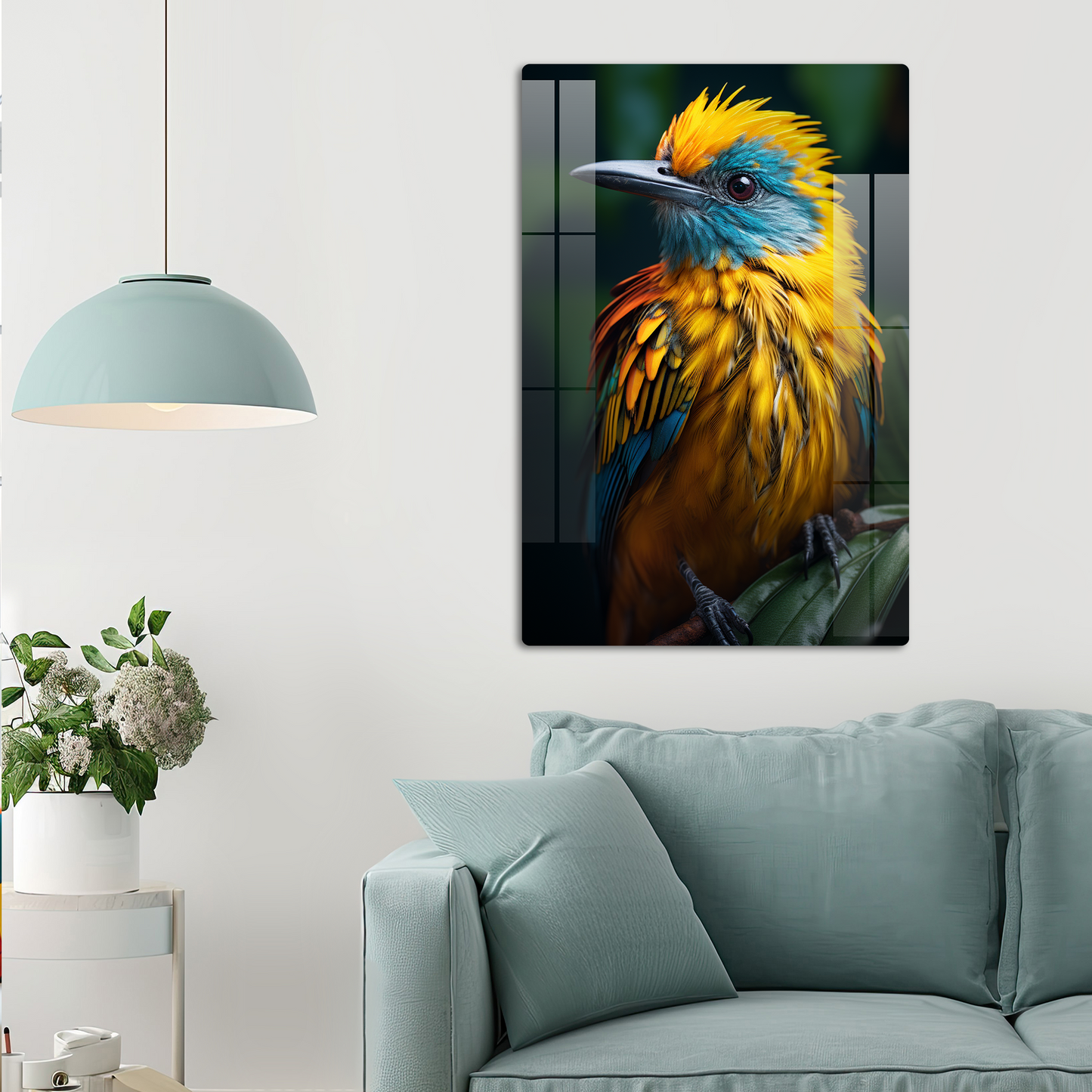 Unleash a Flash of Color: Kingfisher Bird High-Resolution Acrylic Wall Art