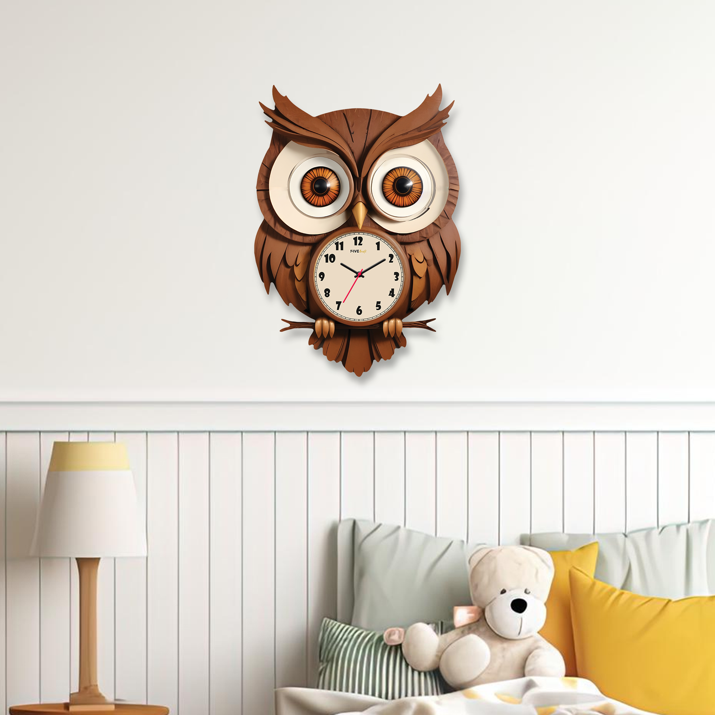 Unleash the Cuteness with the Owl Cartoon Wall Clock for Kids' Rooms