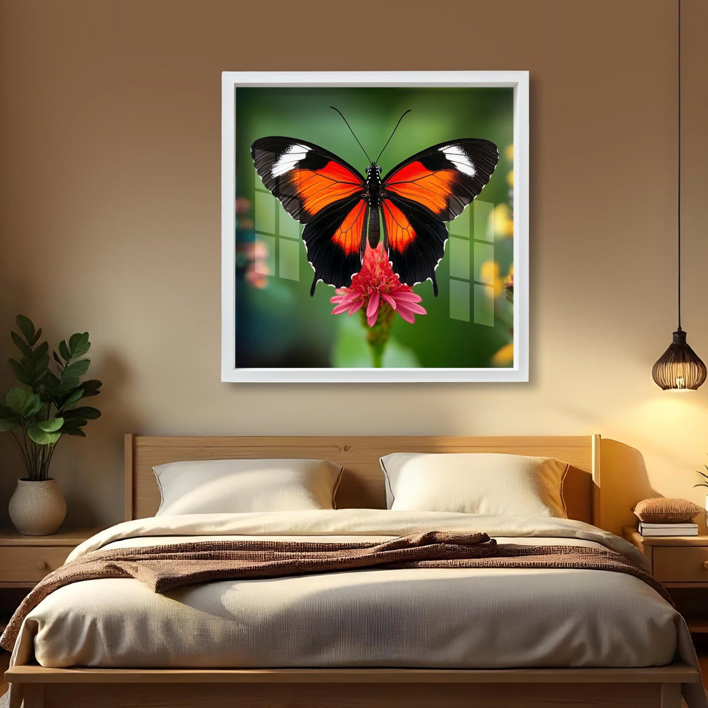 Premium Butterfly Acrylic Wall Painting with Frame for Living Room, Bedroom & Home Decor - Vibrant, Elegant Modern Wall Art