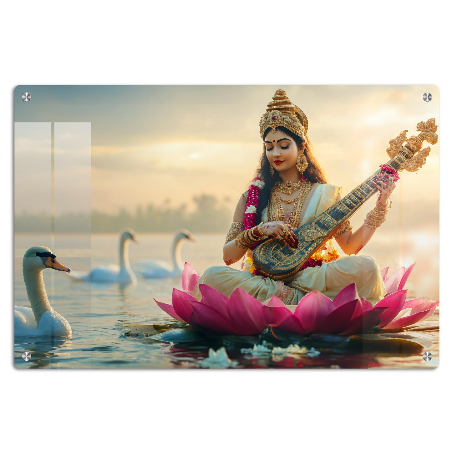 Saraswati Maa Wall Art: A Divine and Inspiring Piece
