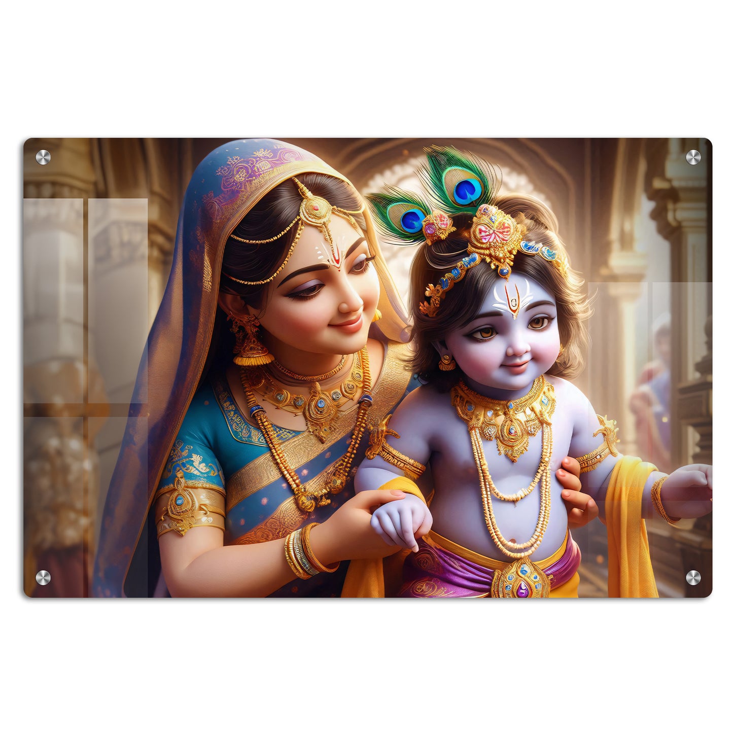Yashoda Maa and Kanha Wall Art: A Divine and Inspiring Piece