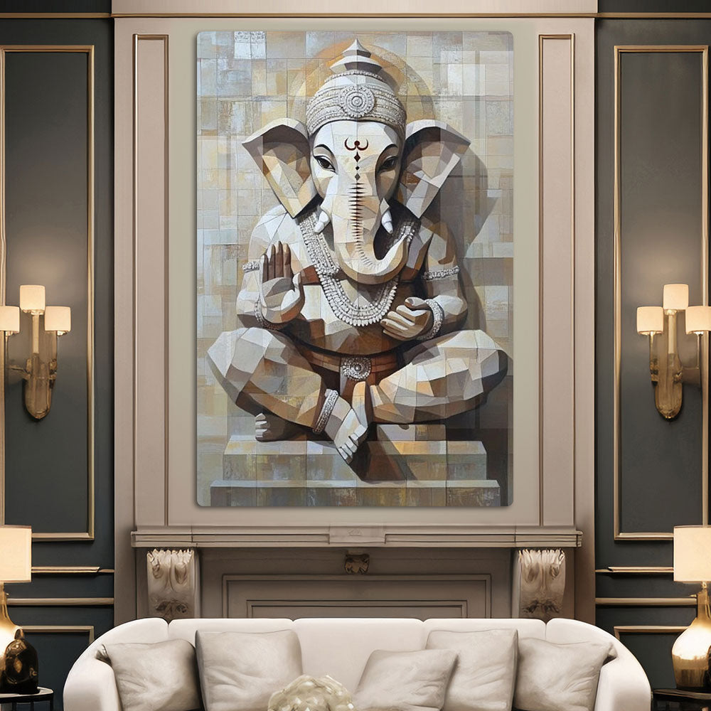 Abstract Ganesha Wall Art: A Modern and Divine Piece