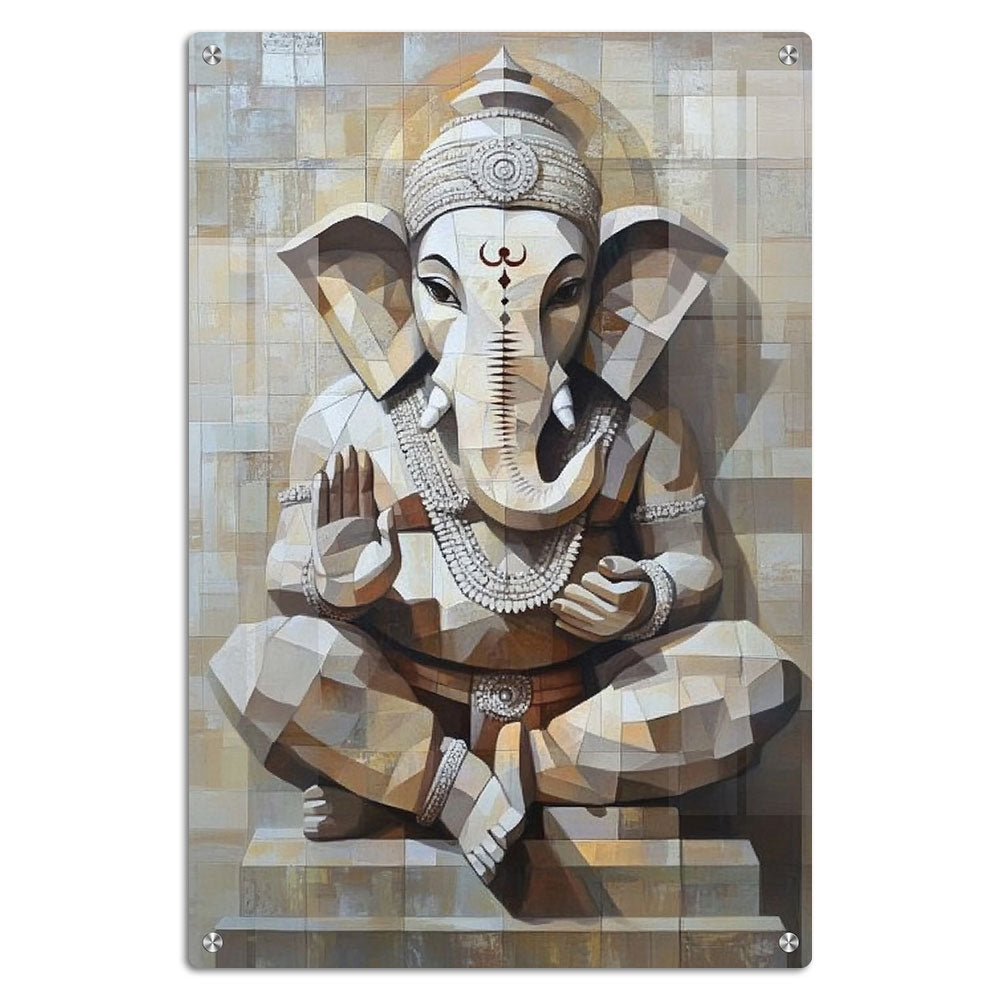 Abstract Ganesha Wall Art: A Modern and Divine Piece