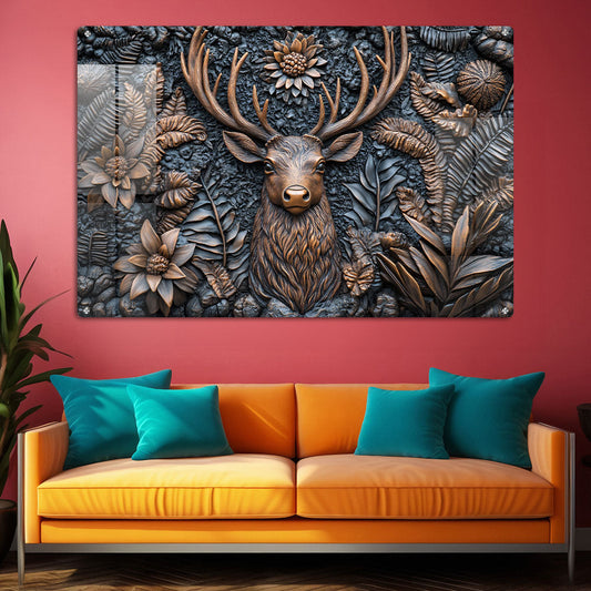 Abstract Bronze Deer Wall Art: A Modern and Elegant Piece