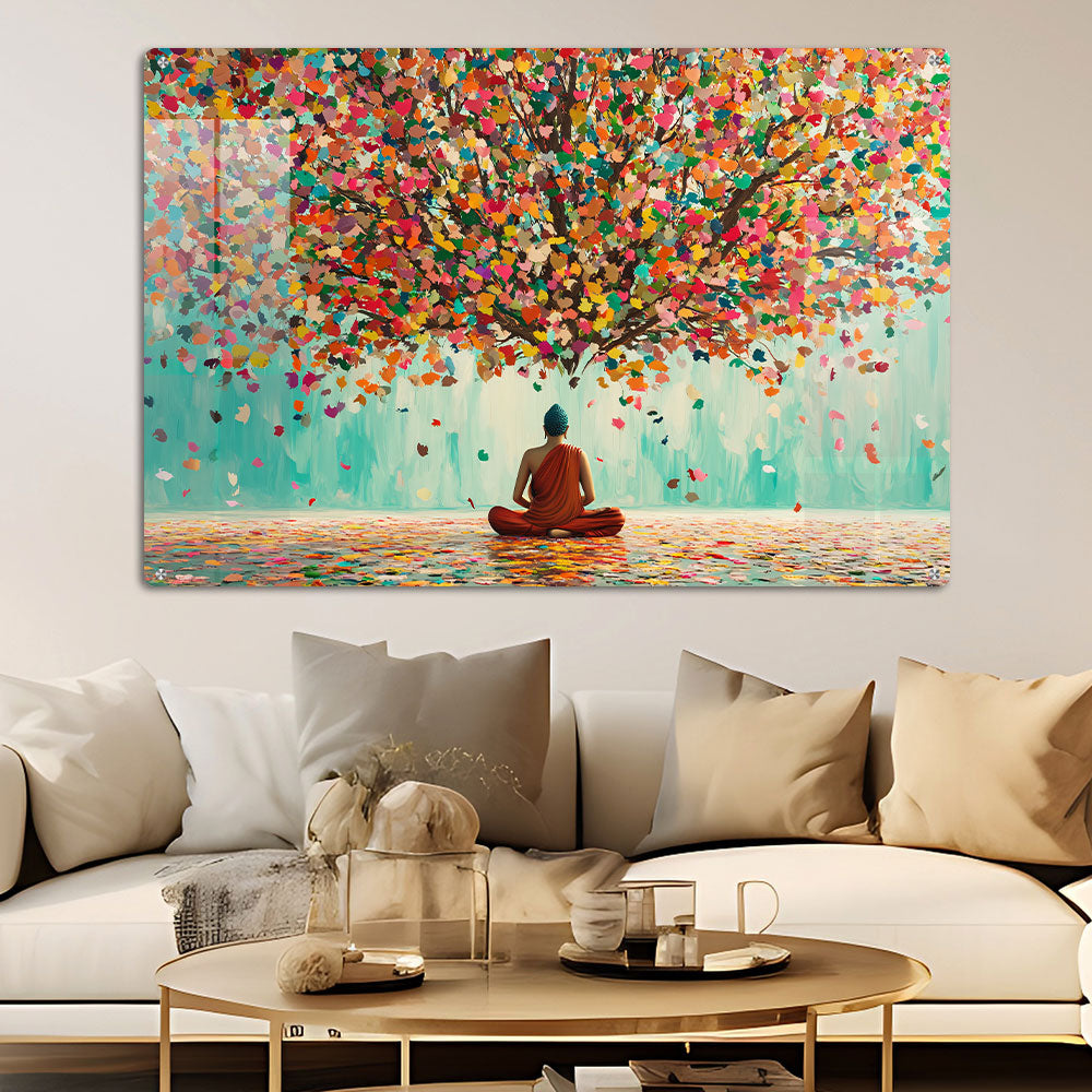 Abstract Buddha Colors Wall Art: A Serene and Colorful Piece