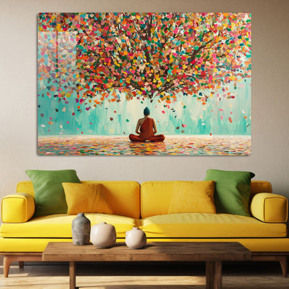 Abstract Buddha Colors Wall Art: A Serene and Colorful Piece