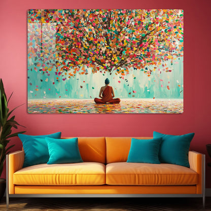 Abstract Buddha Colors Wall Art: A Serene and Colorful Piece