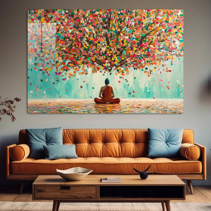 Abstract Buddha Colors Wall Art: A Serene and Colorful Piece