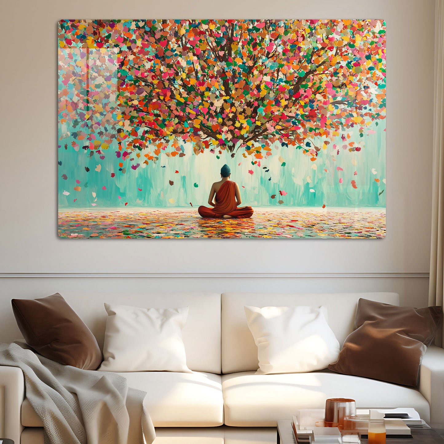 Abstract Buddha Colors Wall Art: A Serene and Colorful Piece