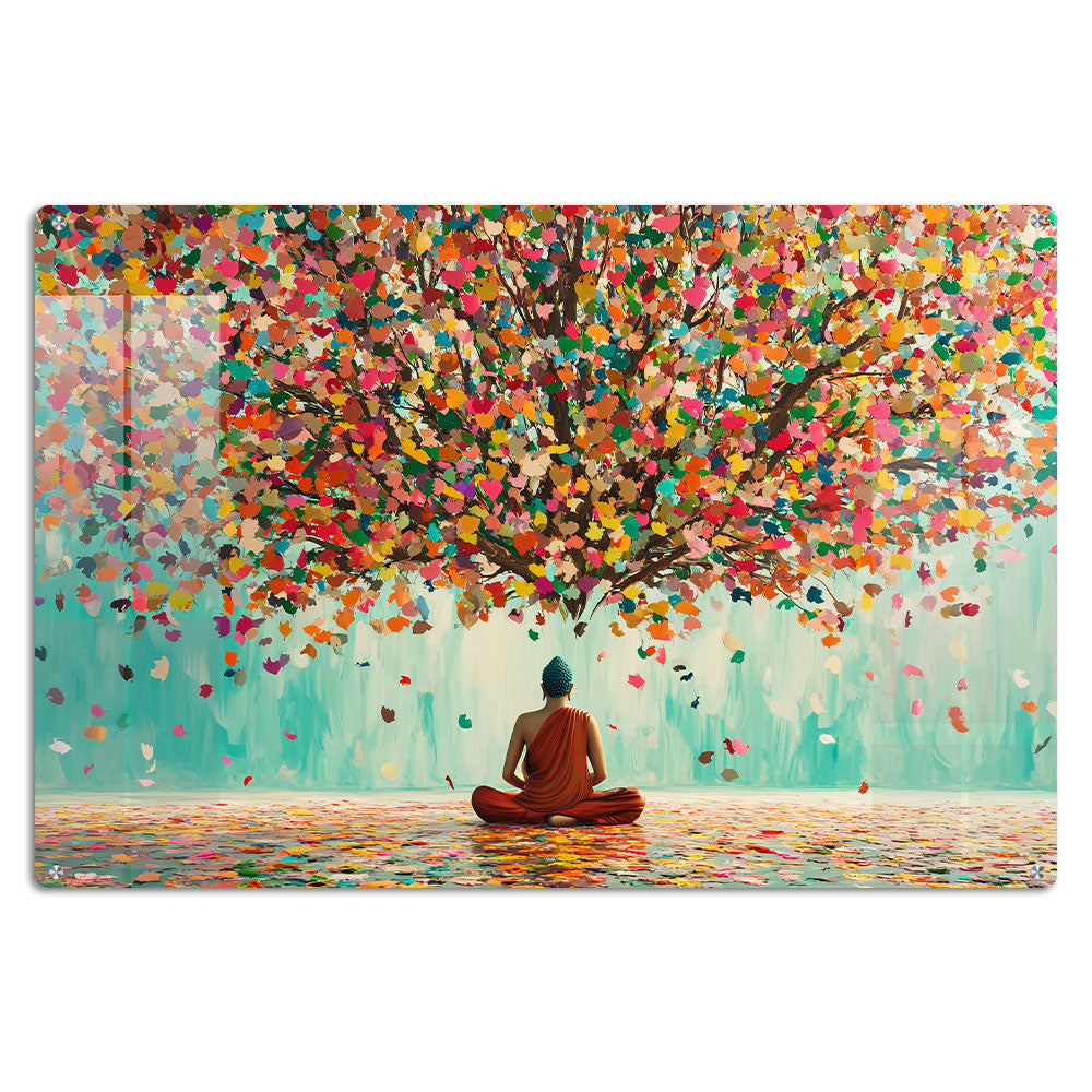 Abstract Buddha Colors Wall Art: A Serene and Colorful Piece