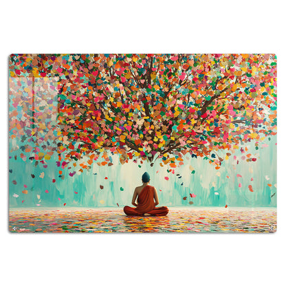 Abstract Buddha Colors Wall Art: A Serene and Colorful Piece