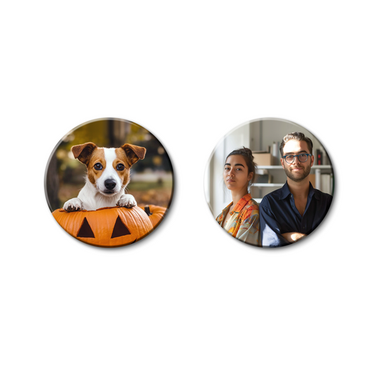 Customized Fridge Magnets Circle Shape | 3x3 inch 3mm | Personalized Magnets for Refrigerator, Office, Locker | Decorative Magnetic Stickers for Home & Gifting | Set of 2