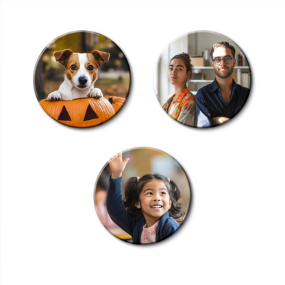 Customized Fridge Magnets Circle Shape | 3x3 inch 3mm | Personalized Magnets for Refrigerator, Office, Locker | Decorative Magnetic Stickers for Home & Gifting | Set of  3