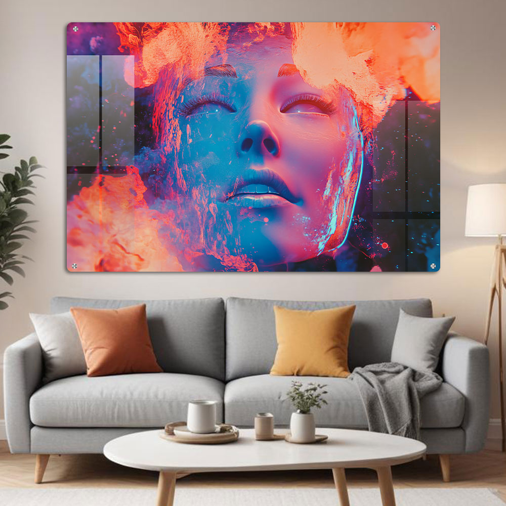 Abstract Colorful Face Wall Art: A Vibrant and Expressive Piece