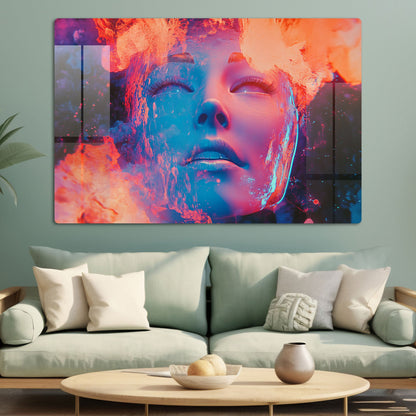 Abstract Colorful Face Wall Art: A Vibrant and Expressive Piece