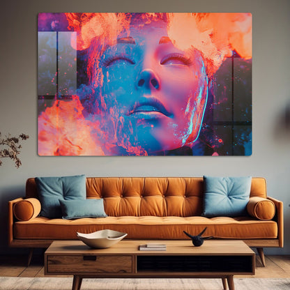 Abstract Colorful Face Wall Art: A Vibrant and Expressive Piece