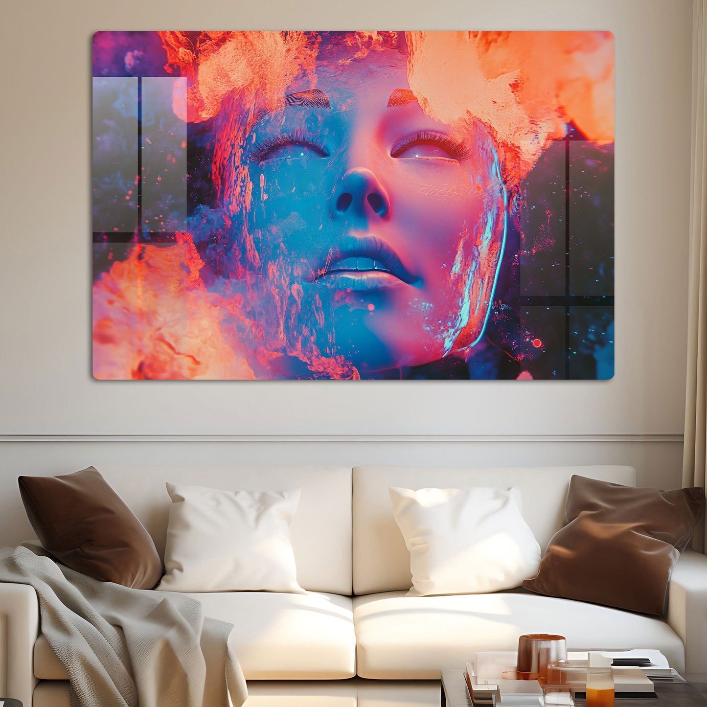 Abstract Colorful Face Wall Art: A Vibrant and Expressive Piece