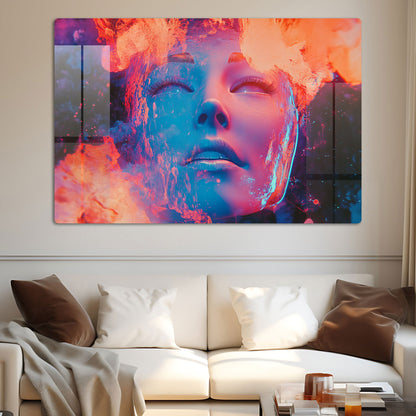 Abstract Colorful Face Wall Art: A Vibrant and Expressive Piece
