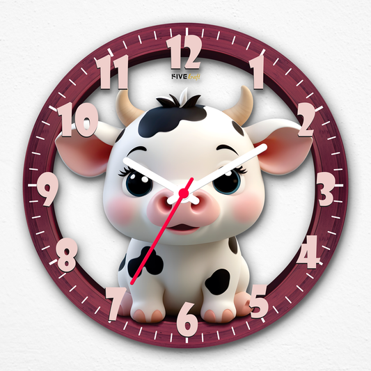 Unleash the Cuteness with the Lovely Cow Wall Clock for Kids' Rooms