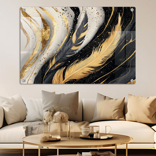 Abstract Feathers in Motion Wall Art: A Dynamic and Serene Piece