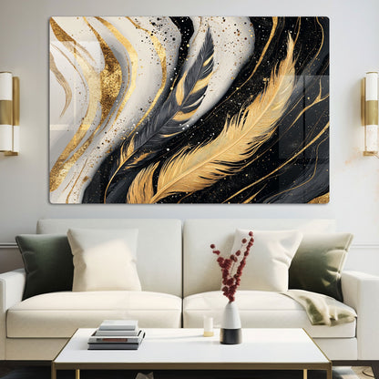Abstract Feathers in Motion Wall Art: A Dynamic and Serene Piece