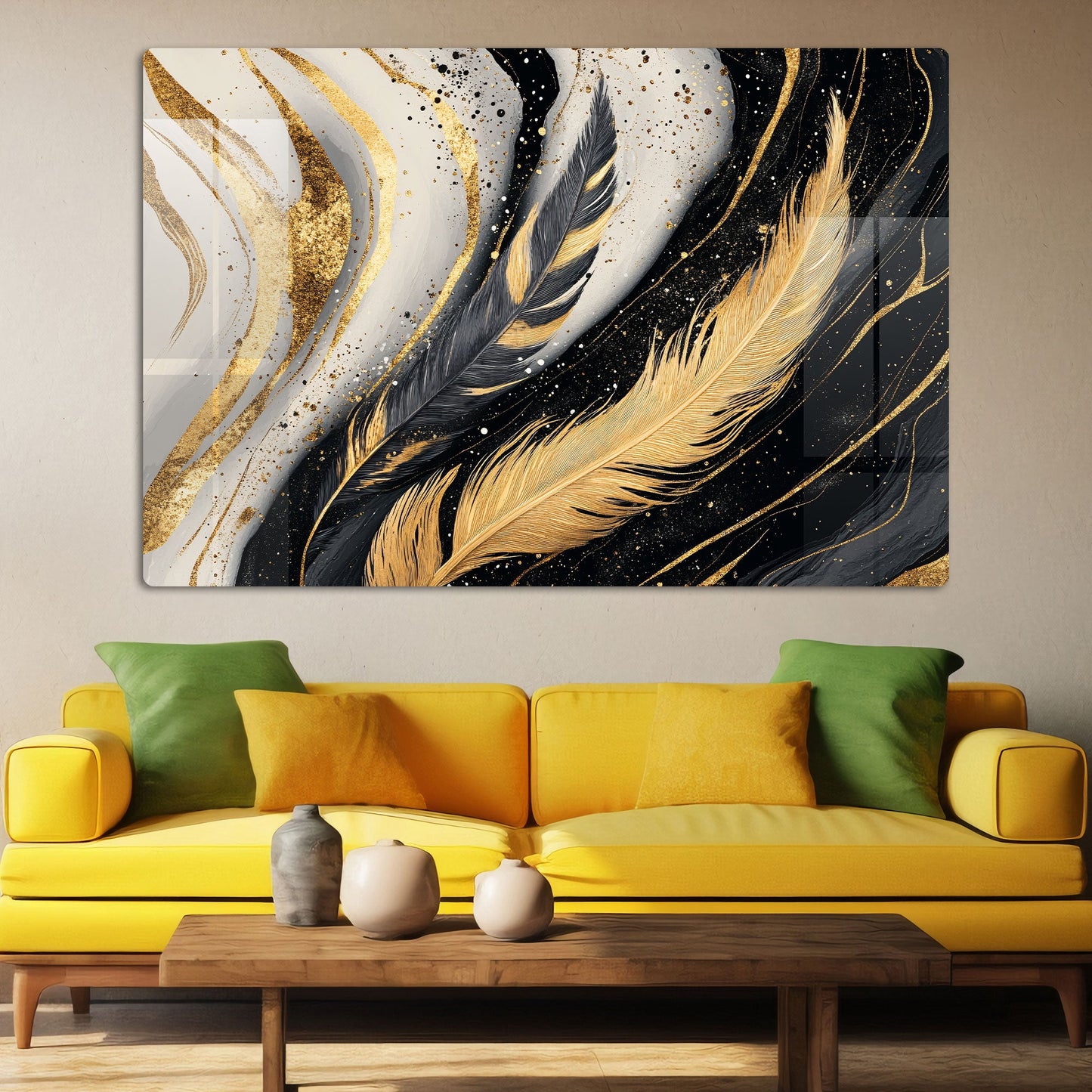 Abstract Feathers in Motion Wall Art: A Dynamic and Serene Piece