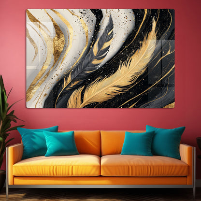 Abstract Feathers in Motion Wall Art: A Dynamic and Serene Piece