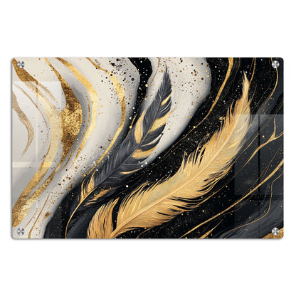 Abstract Feathers in Motion Wall Art: A Dynamic and Serene Piece