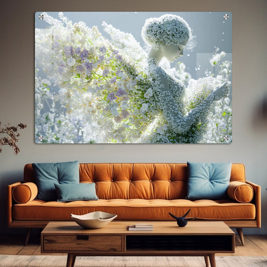 Abstract Floral Fairy Wall Art: A Whimsical and Dreamy Piece