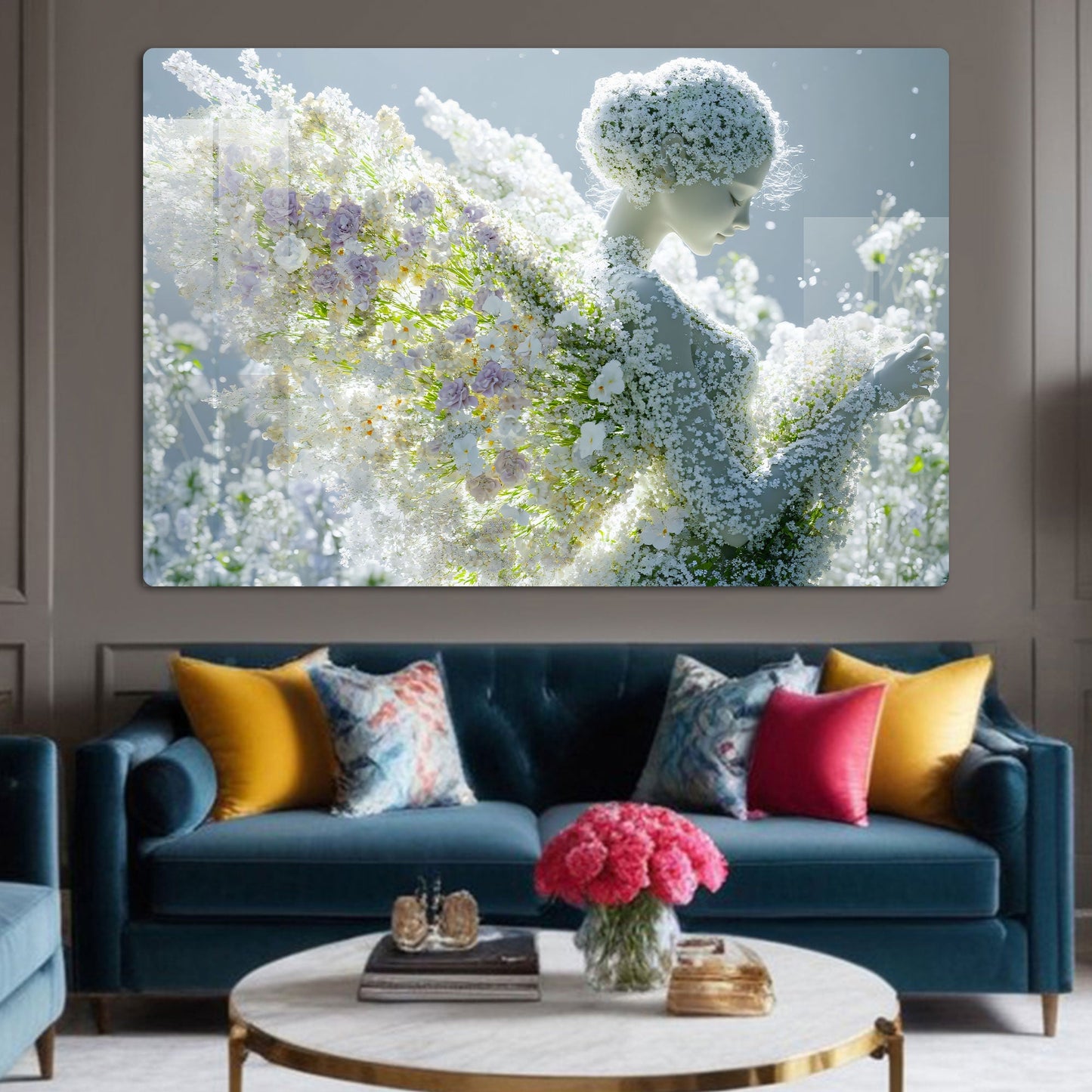 Abstract Floral Fairy Wall Art: A Whimsical and Dreamy Piece