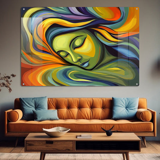 Abstract Flowing Faces Wall Art: A Dynamic and Expressive Piece