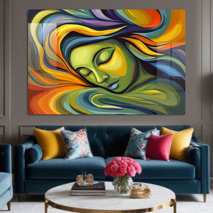 Abstract Flowing Faces Wall Art: A Dynamic and Expressive Piece
