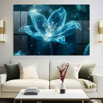 Abstract Fluorescent Flower Wall Art: A Vibrant and Energetic Piece