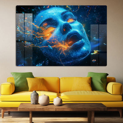 Abstract Galaxy Face Wall Art: A Cosmic and Intriguing Piece