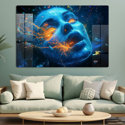 Abstract Galaxy Face Wall Art: A Cosmic and Intriguing Piece