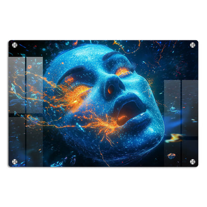 Abstract Galaxy Face Wall Art: A Cosmic and Intriguing Piece