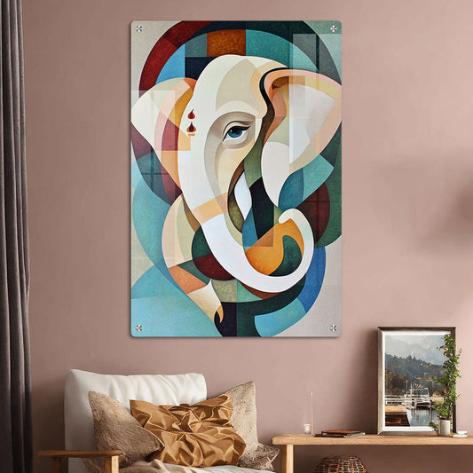 Abstract Ganpati Minimal Wall Art: A Modern and Minimalist Piece