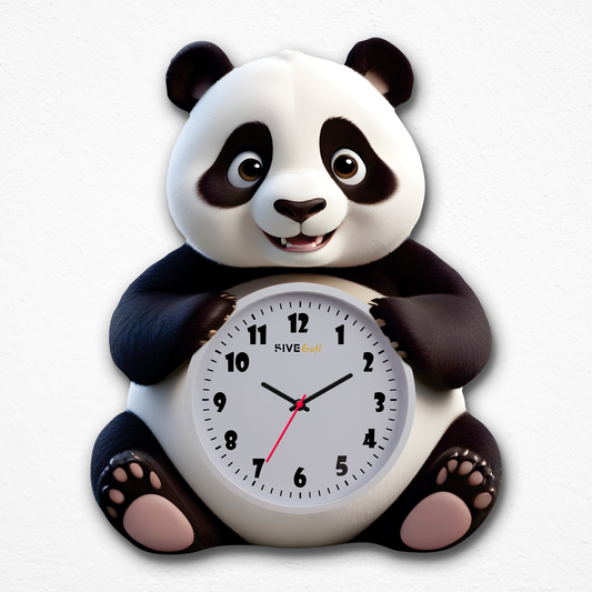 Unleash the Cuteness with the Stylish Panda Cartoon Wall Clock!