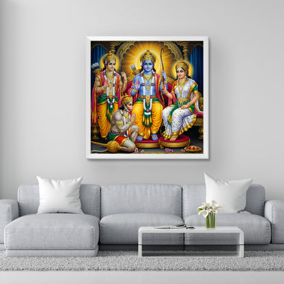 Ram Darbaar, Rama Darbar, Ramm Darbar, Hindu deity, divine art, sacred decor, divinity, Indian art, Hindu mythology, religious symbols, temple decor, meditation room art, housewarming gift for Indian family