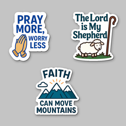 Inspirational Bible Verse Acrylic Fridge Magnets | Set of 3 Acrylic Pray More, Worry Less & The Lord is My Shepherd Magnets | Faith-Based Christian Decor