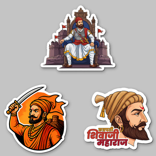Shivaji Maharaj Acrylic Fridge Magnets Set of 3 – Chhatrapati Shivaji Maharaj Decorative Refrigerator Magnets | Strong Acrylic Souvenirs for Home, Kitchen & Gifting