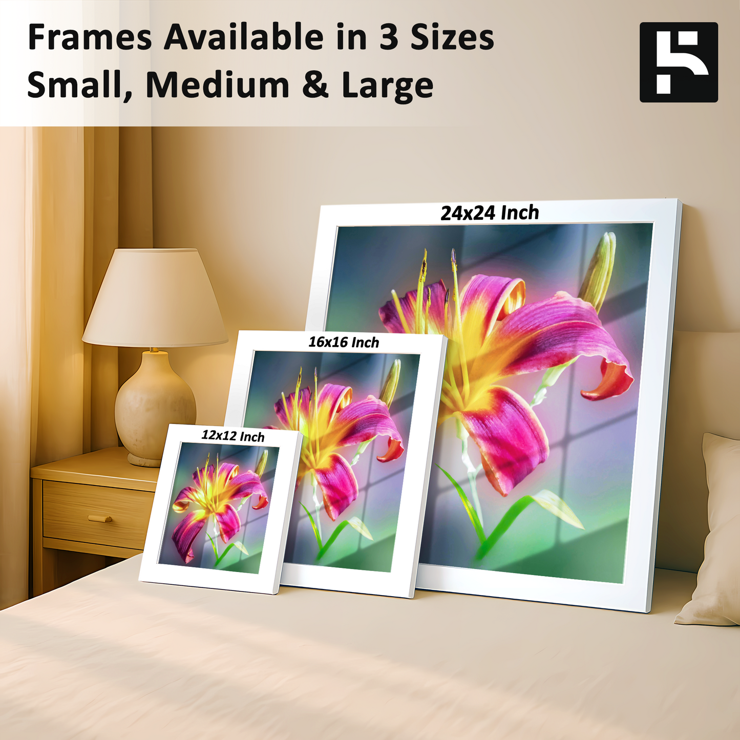 Luxury Krishna Acrylic Wall Frame | Traditional Rajasthani Art Style | Flute Playing Krishna with Peacock Feathers | Wall Decor for Home, Temple & Gifting | UV Print with White Frame