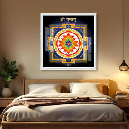 Premium Shree Yantram Vastu Yantra for Home & Office | Energized & Framed Sacred Geometry | Attract Positive Energy, Wealth & Prosperity | Hindu Spiritual Wall Art