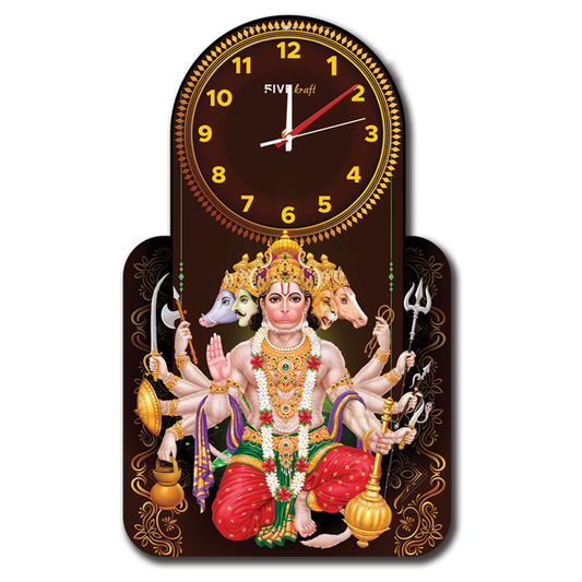 Panchmukhi Hanuman Wall Clock: Divine Timekeeping for Spiritual Homes